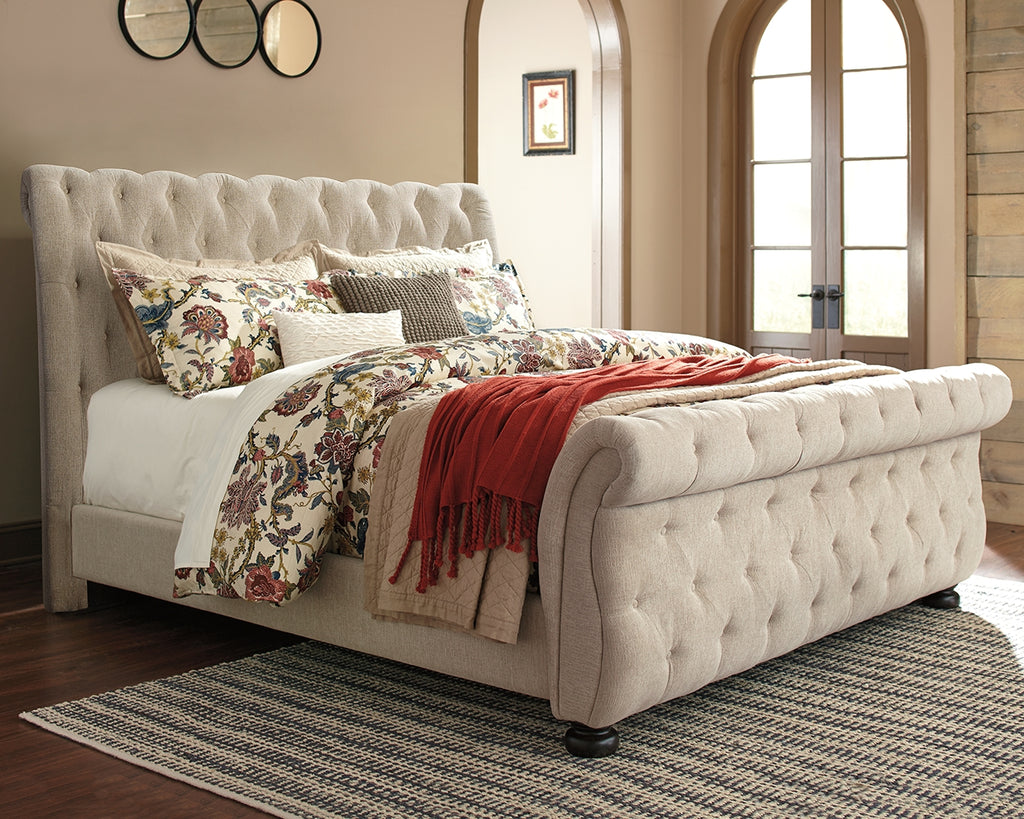 Coralayne queen deals upholstered sleigh bed