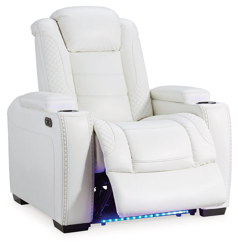 Party time midnight power deals recliner with adjustable headrest