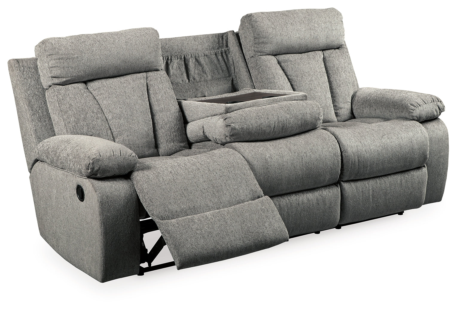 Reclining sofa with drop down table sale