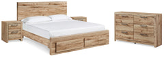 Hyanna Queen Storage Bed, Dresser and 2 Nightstands