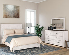 Gerridan Queen Bed with Mirrored Dresser and Nightstand