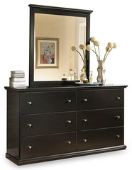 Maribel Queen Panel Bed with Dresser, Mirror and 2 Nightstands