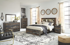 Drystan Queen Bookcase Storage Bed, Dresser, Mirror, Chest and 2 Nightstands