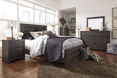 Brinxton Queen Panel Bed, Dresser, Mirror, Chest and Nightstand