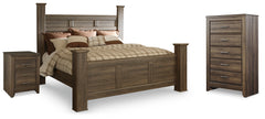 Juararo King Poster Bed, Chest and Nightstand