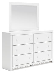 Mollviney Twin Panel Storage Bed, Dresser and Mirror