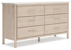 Cadmori Queen Upholstered Panel Bed, Dresser and Nightstand