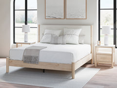 Cadmori King Upholstered Panel Bed, Dresser and Nightstand