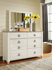 Willowton Queen Panel Bed, Dresser, Mirror and 2 Nightstands