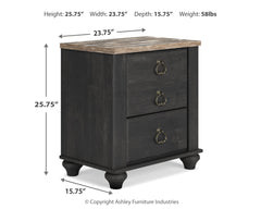 Nanforth King Panel Bed, Dresser, Mirror and Nightstand