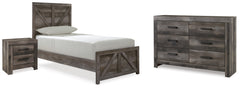 Wynnlow Twin Panel Bed, Dresser and Nightstand