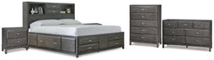 Caitbrook Queen Storage Bed, Dresser, Chest and 2 Nightstands