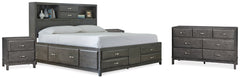 Caitbrook California King Storage Bed, Dresser and 2 Nightstands