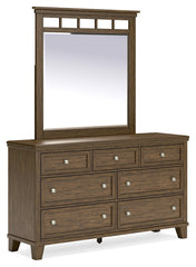 Shawbeck King Panel Bed, Dresser, Mirror and Nightstand