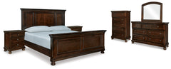 Porter California King Panel Bed, Dresser, Mirror, Chest and 2 Nightstands