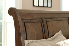 Flynnter California King Sleigh Bed with 2 Storage Drawers