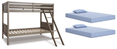 Lettner Twin over Twin Bunk Bed, 2 Mattresses and 2 Pillows