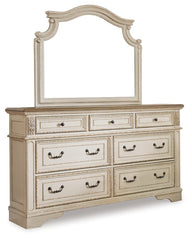 Realyn King Storage Bed, Dresser, Mirror and Nightstand