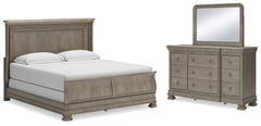 Lexorne California King Sleigh Bed, Dresser and Mirror