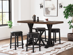 Valebeck Counter Height Dining Table and 4 Barstools