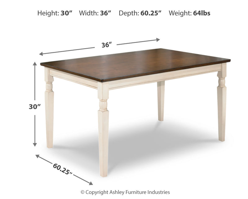 Whitesburg dining table and deals 4 chairs set