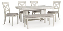 Robbinsdale Dining Table, 4 Chairs and Bench